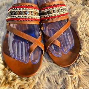 JELLYPOP Sz 7M sandals brown beaded